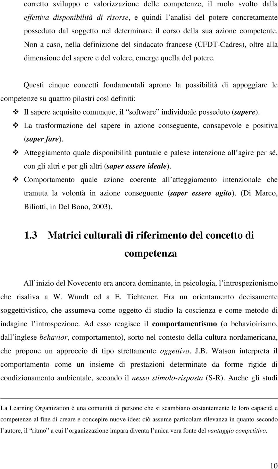 Questi cinque concetti fondamentali aprono la possibilità di appoggiare le competenze su quattro pilastri così definiti: Il sapere acquisito comunque, il software individuale posseduto (sapere).