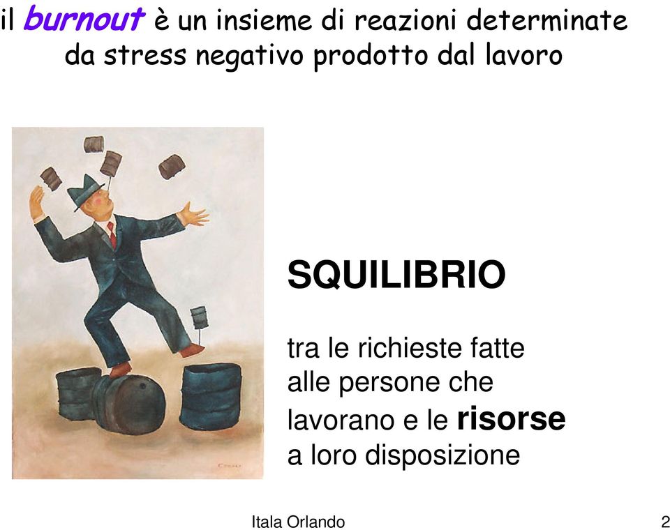 lavoro SQUILIBRIO tra le richieste fatte