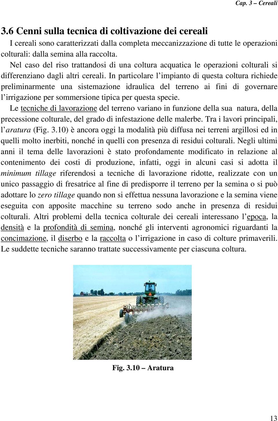 In particolare l impianto di questa coltura richiede preliminarmente una sistemazione idraulica del terreno ai fini di governare l irrigazione per sommersione tipica per questa specie.