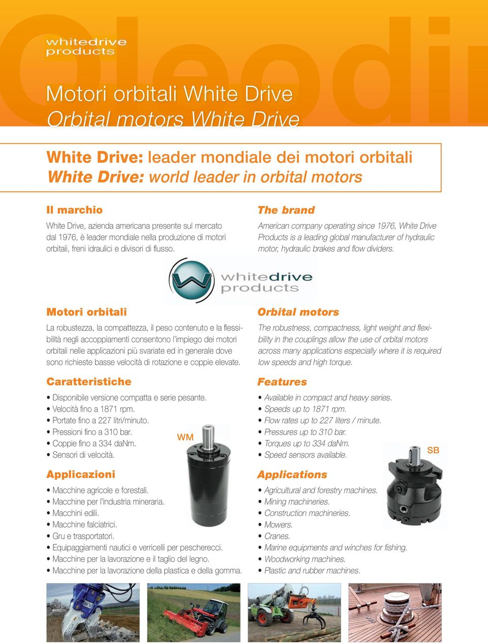 The brand American company operating since 1976, White Drive Products is a leading global manufacturer of hydraulic motor, hydraulic brakes and flow dividers.