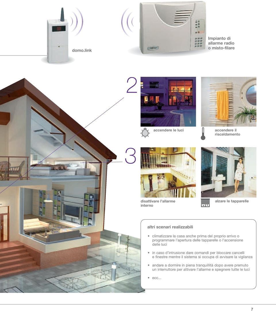 l accensione delle luci in caso d intrusione dare comandi per bloccare cancelli e finestre mentre il sistema si occupa di avvisare la