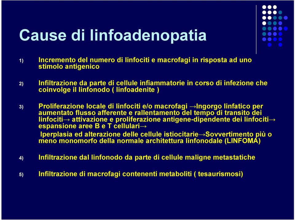 linfociti attivazione e proliferazione antigene-dipendente dei linfociti espansione aree B e T cellulari Iperplasia ed alterazione delle cellule istiocitarie Sovvertimento più o meno