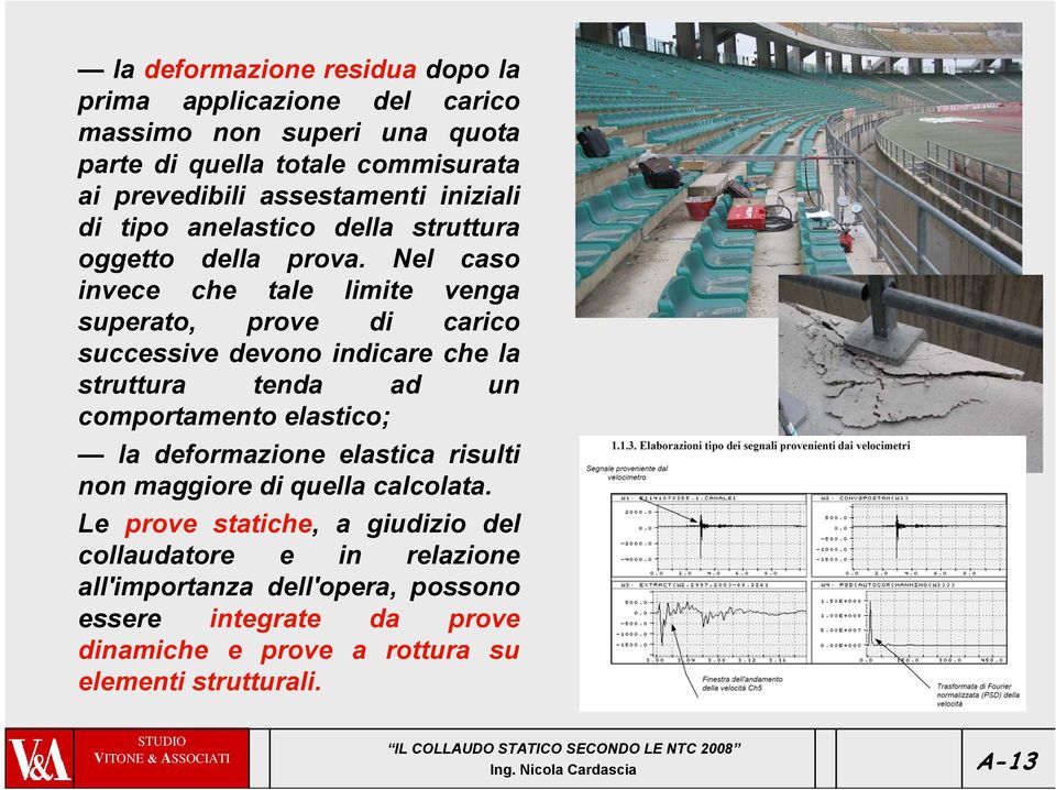 Nel caso invece che tale limite venga superato, prove di carico successive devono indicare che la struttura tenda ad un comportamento elastico; la