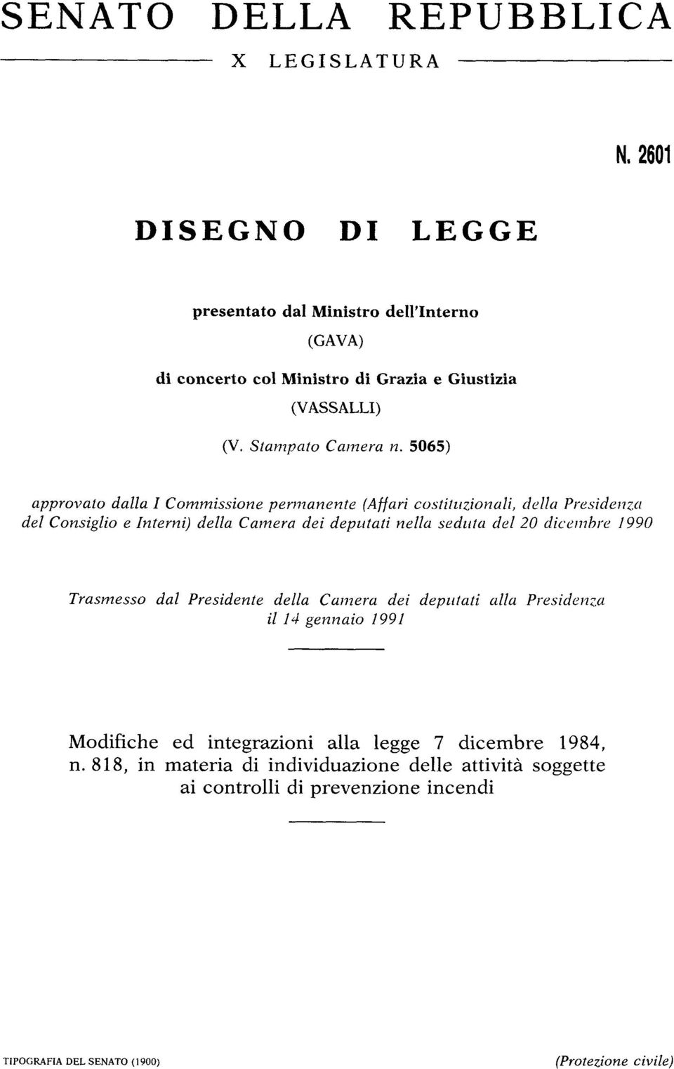 505) approvato dalla I Commissione permanente (Affari costituzionali, della Presidenza del Consiglio e Interni) della Camera dei deputati nella seduta del 20