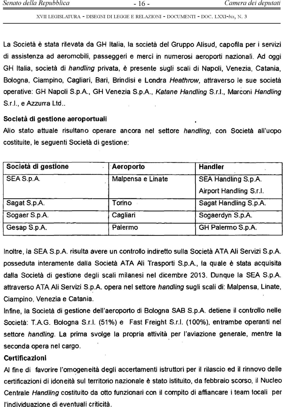 Ciampino, Cagliari, Bari, Brindisi e Londra Heathrow, attraverso le sue società operative: GH Napoli S.p.A., GH Venezia S.p.A., Katane Handling S.r.l., Maréonì Handling S.r.l., e Azzurra Ltd.