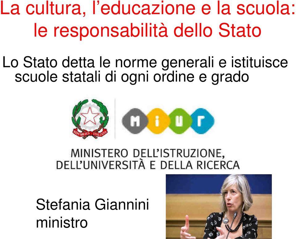 norme generali e istituisce scuole statali