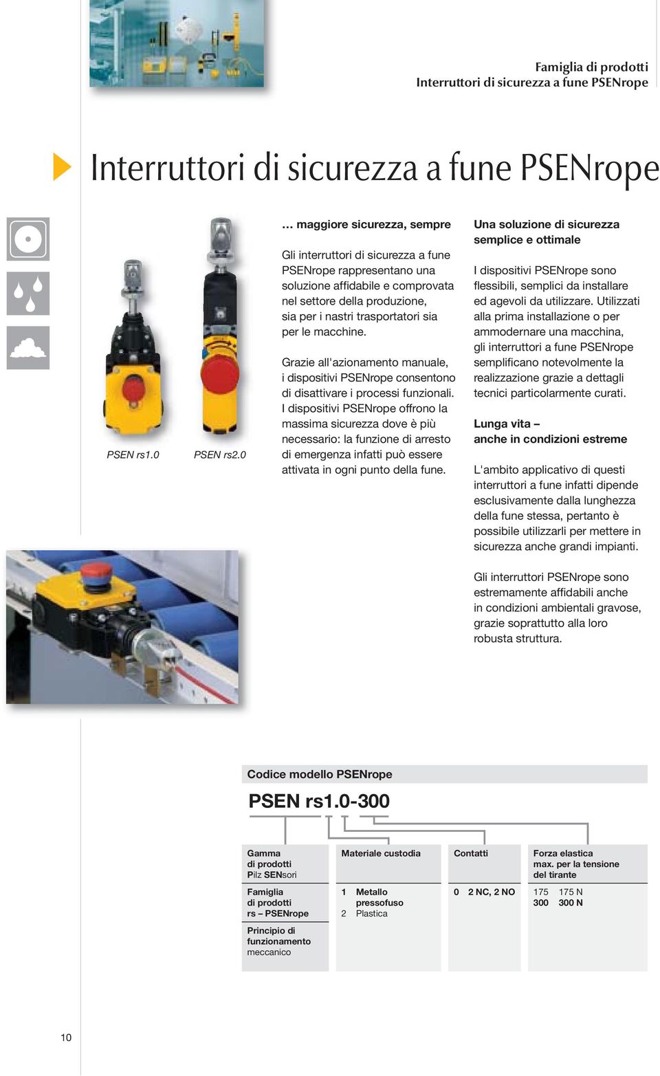 macchine. Grazie all'azionamento manuale, i dispositivi PSENrope consentono di disattivare i processi funzionali.