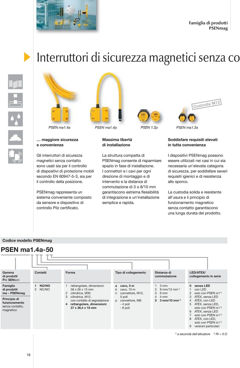 controllo della posizione. PSENmag rappresenta un sistema conveniente composto da sensore e dispositivo di controllo Pilz certificato.