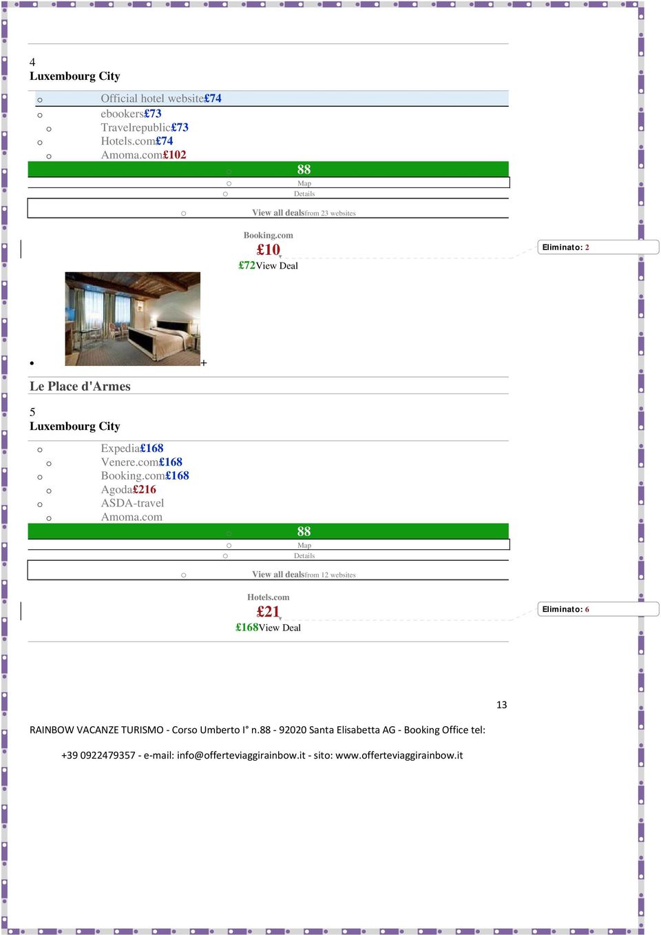 cm 10 72View Deal Eliminat: 2 Le Place d'armes 5 Luxemburg City Expedia 168 Venere.cm 168 Bking.