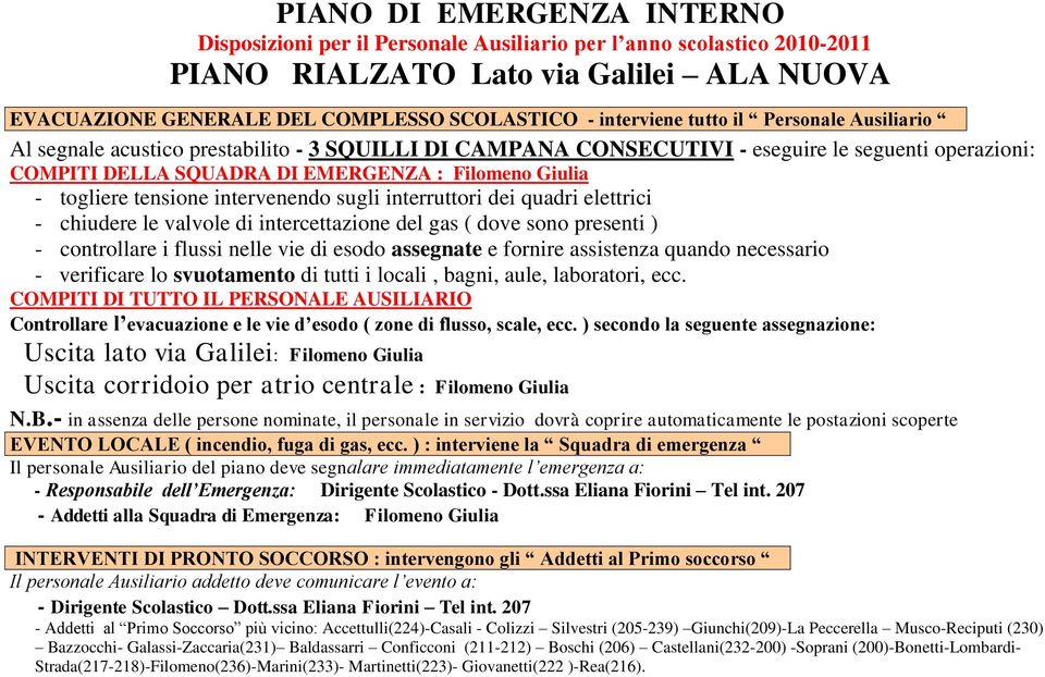 Accettulli(224)-Casali - Colizzi Silvestri (205-239) Giunchi(209)-La Peccerella Musco-Reciputi (230) Bazzocchi- Galassi-Zaccaria(231) Baldassarri