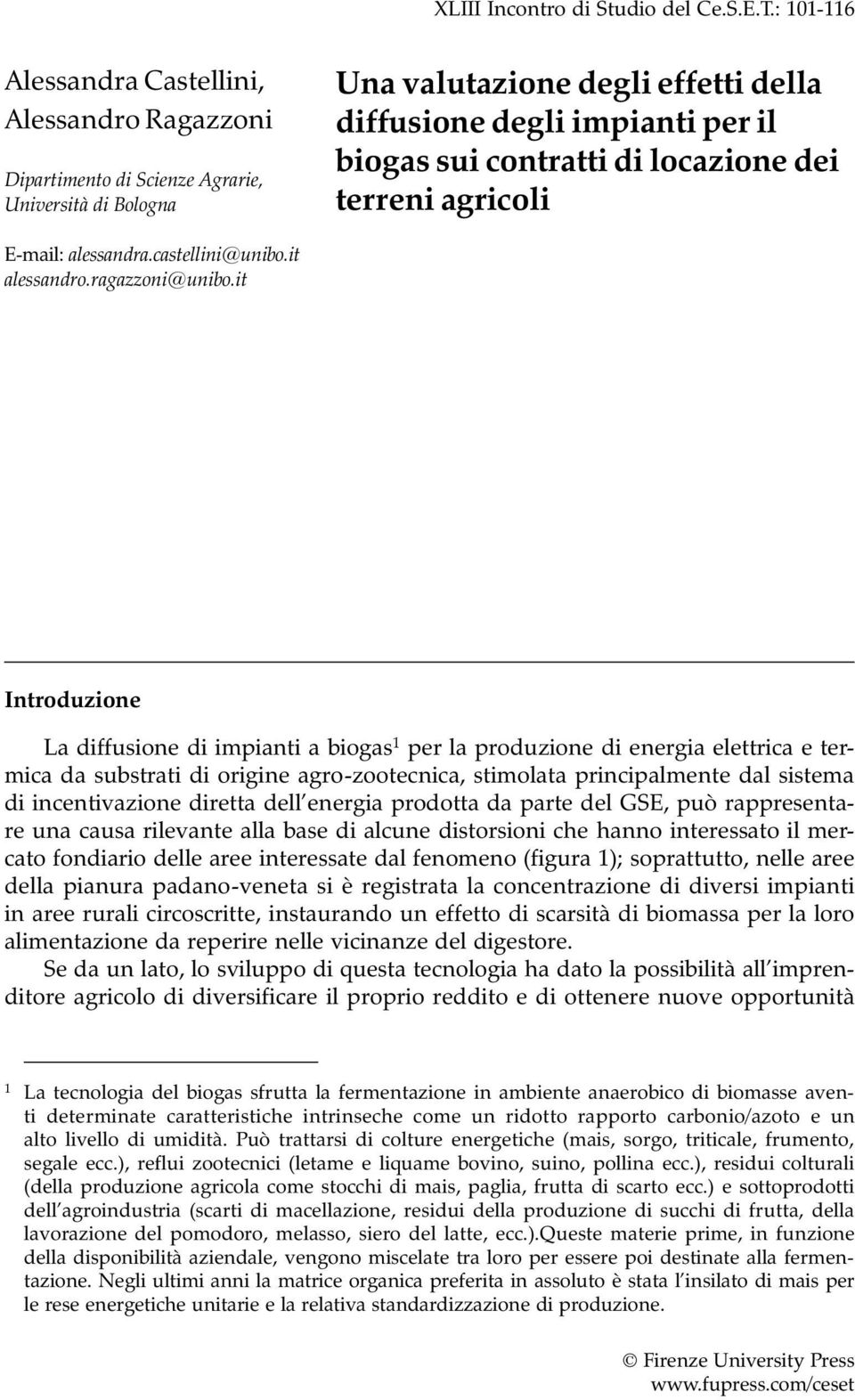 di locazione dei terreni agricoli E-mail: alessandra.castellini@unibo.it alessandro.ragazzoni@unibo.