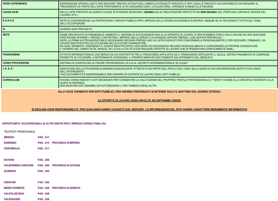 NELLE LISTE PREVISTE DA QUESTA LEGGE SI POSSONO ISCRIVERE I DISABILI ED ALTRECATEGORIE PROTETTE MA NON DISABILI (ES. PROFUGHI, ORFANI E VEDOVE DEL LAVORO, ETC.