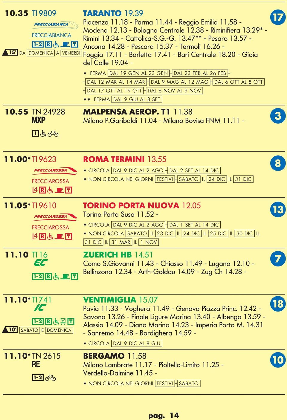 04 - * FERMA [dal 19 en al 23 en]-[dal 23 fe al 26 fe]- -[dal 12 mar al 14 mar]-[dal 9 ma al 12 ma]-[dal 6 ott al 8 ott] -[dal 17 ott al 19 ott]-[dal 6 nov al 9 nov] ** FERMA [dal 9 iu al 8 set] 10.