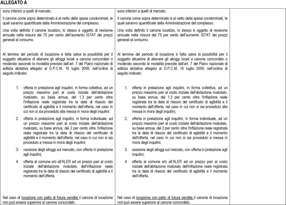 Al termine del periodo di locazione è fatta salva la possibilità per il soggetto attuatore di alienare gli alloggi locati a canone concordato o moderato secondo le modalità previste dall art.