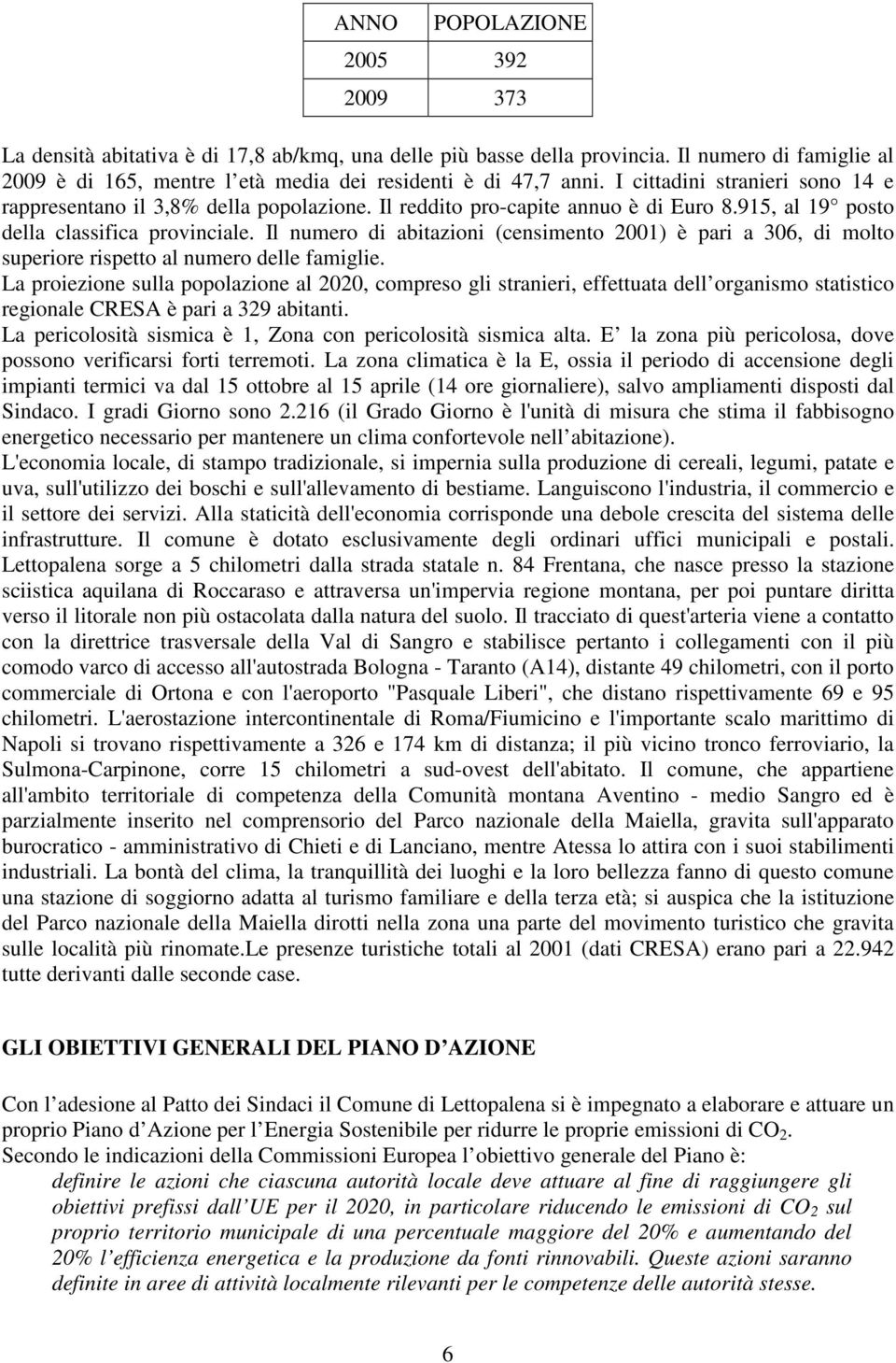 Il numero di abitazioni (censimento 2001) è pari a 306, di molto superiore rispetto al numero delle famiglie.