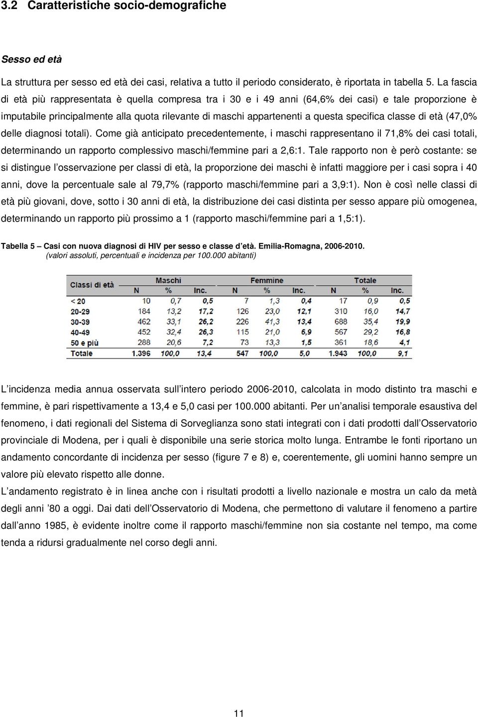 specifica classe di età (47,0% delle diagnosi totali).