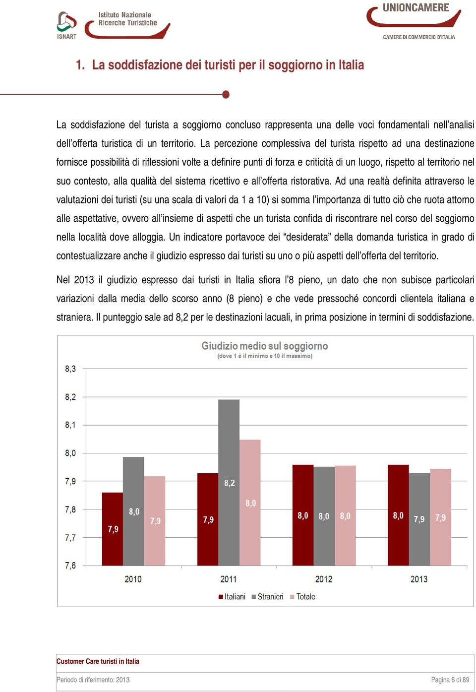 La percezione complessiva del turista rispetto ad una destinazione fornisce possibilità di riflessioni volte a definire punti di forza e criticità di un luogo, rispetto al territorio nel suo