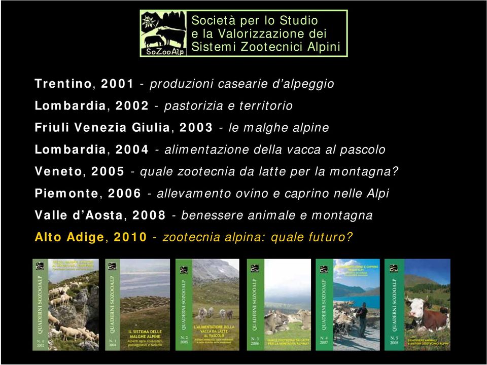 alimentazione della vacca al pascolo Veneto, 2005 - quale zootecnia da latte per la montagna?