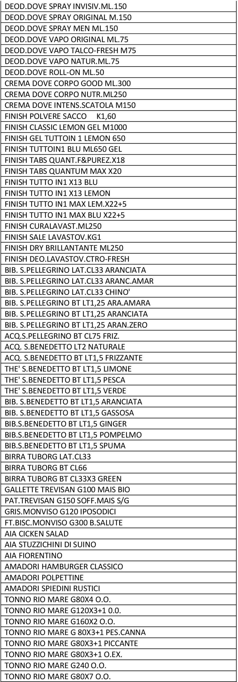 SCATOLA M150 FINISH POLVERE SACCO K1,60 FINISH CLASSIC LEMON GEL M1000 FINISH GEL TUTTOIN 1 LEMON 650 FINISH TUTTOIN1 BLU ML650 GEL FINISH TABS QUANT.F&PUREZ.