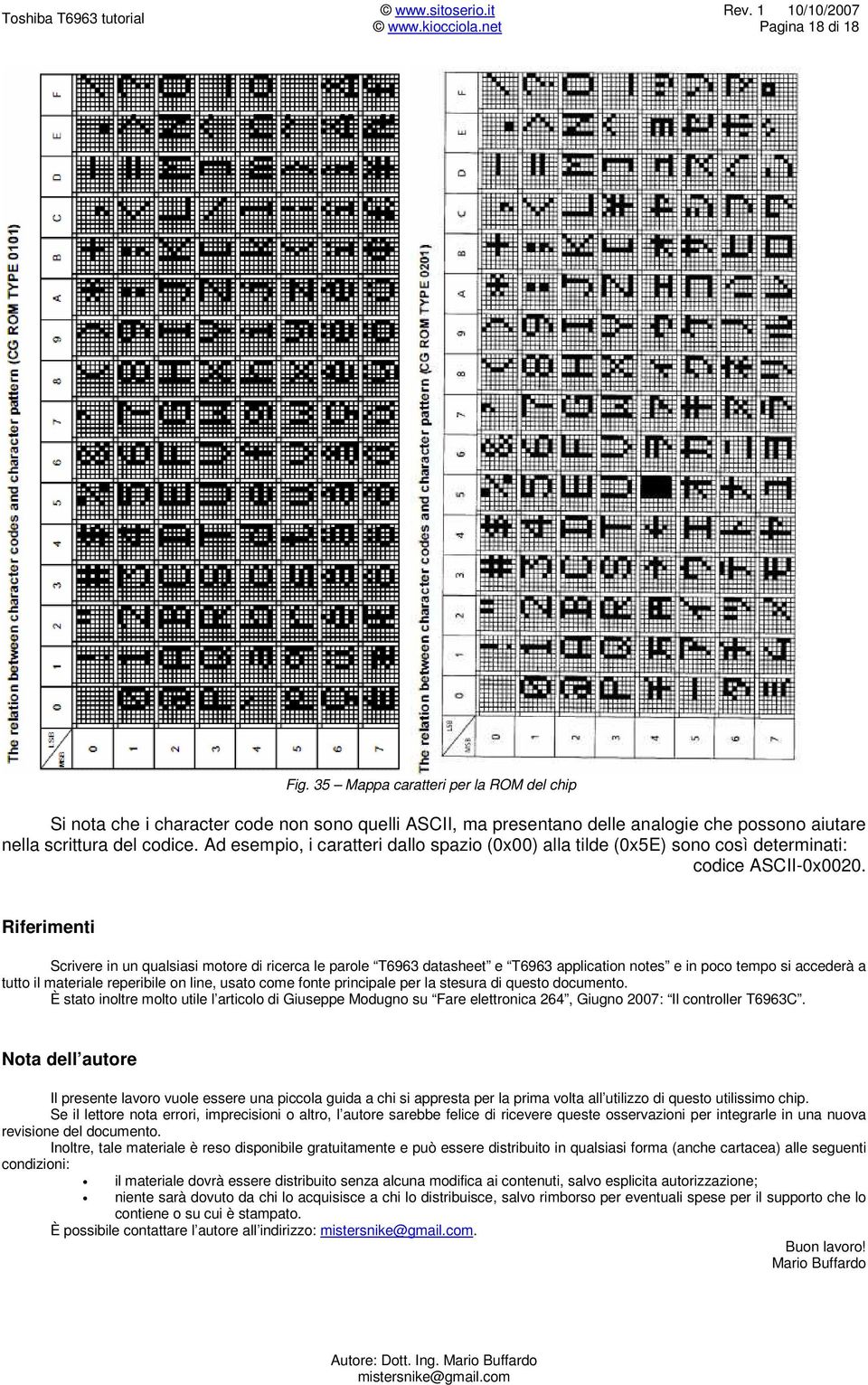 Ad esempio, i caratteri dallo spazio (0x00) alla tilde (0x5E) sono così determinati: codice ASCII-0x0020.