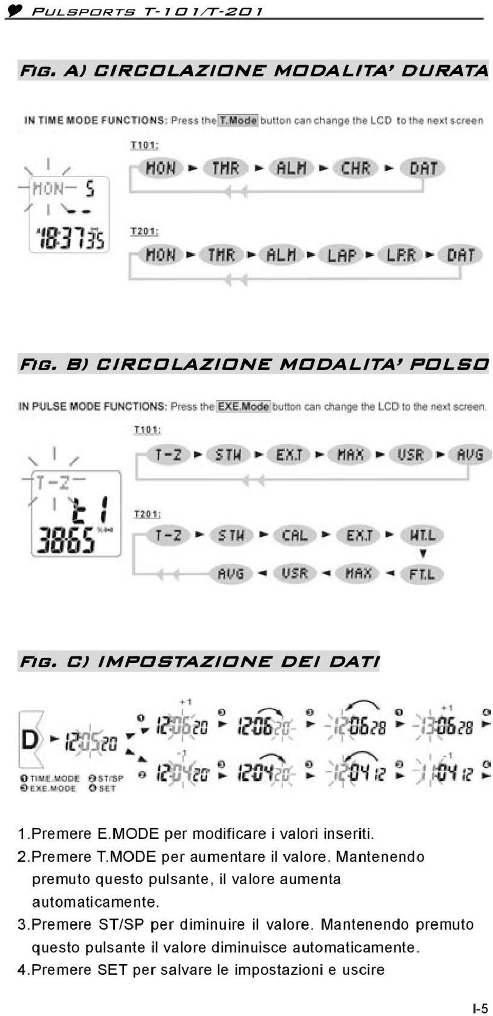 Mantenendo premuto questo pulsante, il valore aumenta automaticamente. 3.