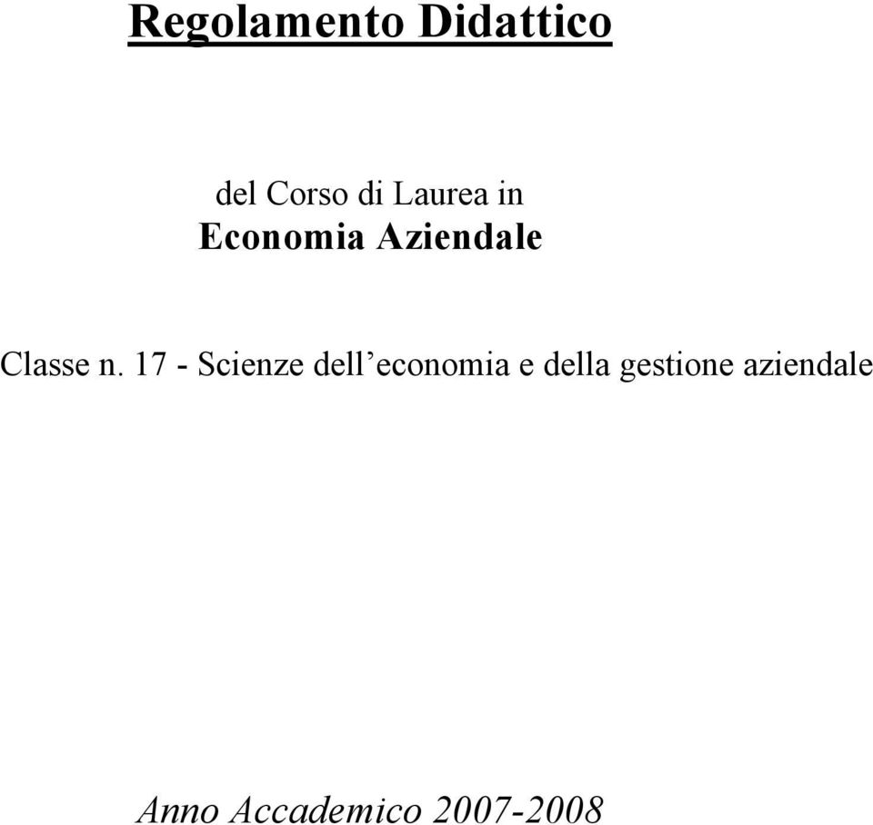 17 - Scienze dell economia e della