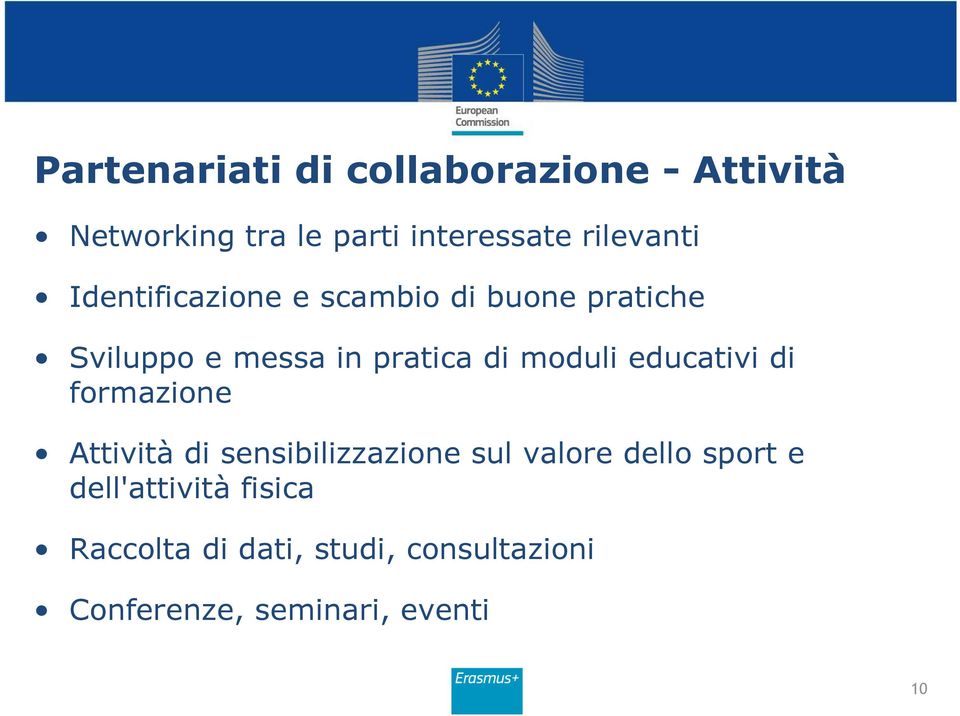 moduli educativi di formazione Attività di sensibilizzazione sul valore dello sport