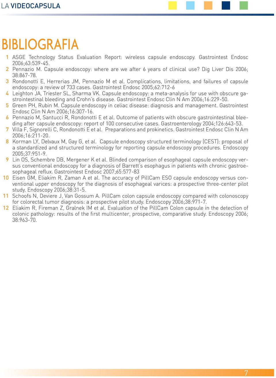 Complications, limitations, and failures of capsule endoscopy: a review of 733 cases. Gastrointest Endosc 2005;62:712-6 4 Leighton JA, Triester SL, Sharma VK.