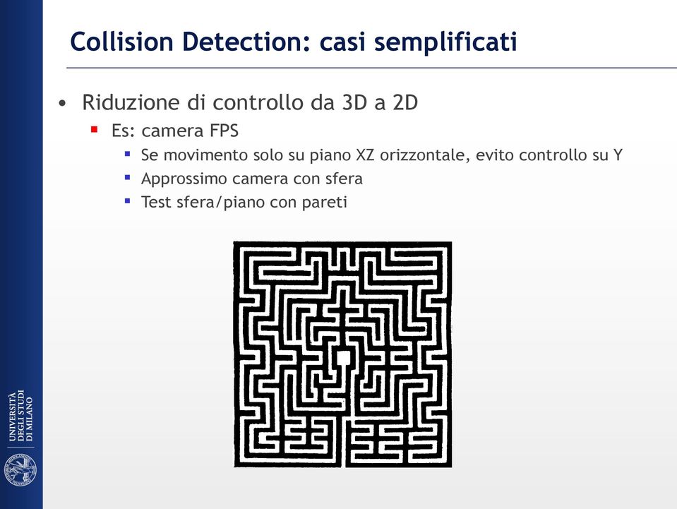 solo su piano XZ orizzontale, evito controllo su Y