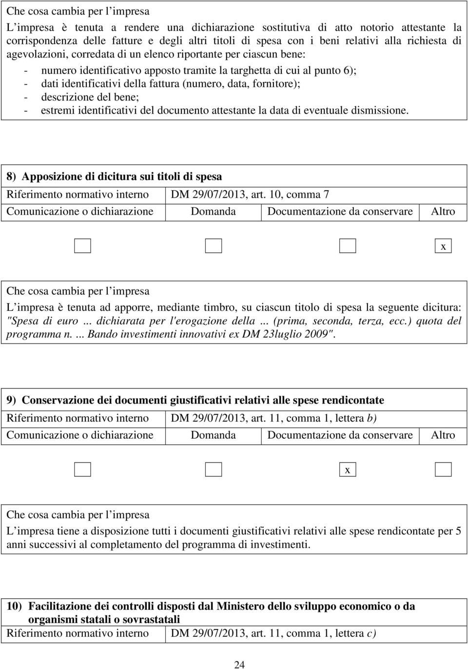 descrizione del bene; - estremi identificativi del documento attestante la data di eventuale dismissione.