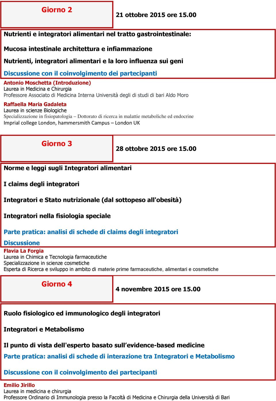 (Introduzione) Laurea in Medicina e Chirurgia Professore Associato di Medicina Interna Università degli di studi di bari Aldo Moro Raffaella Maria Gadaleta Laurea in scienze Biologiche