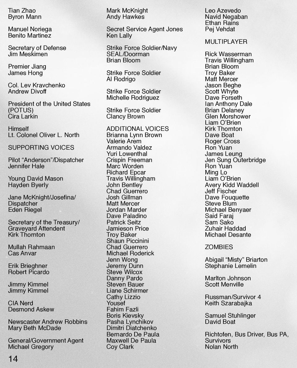 North SUPPORTING VOICES Pilot Anderson /Dispatcher Jennifer Hale Young David Mason Hayden Byerly Jane McKnight/Josefi na/ Dispatcher Eden Riegel Secretary of the Treasury/ Graveyard Attendent Kirk