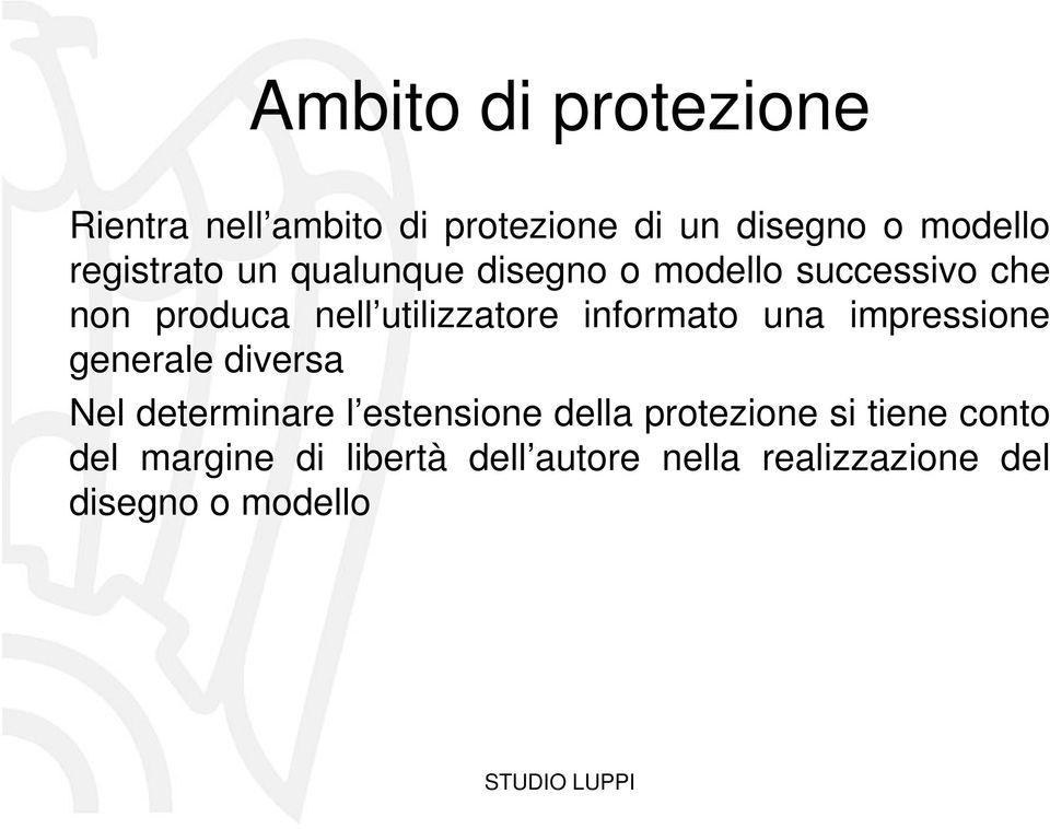 informato una impressione generale diversa Nel determinare l estensione della