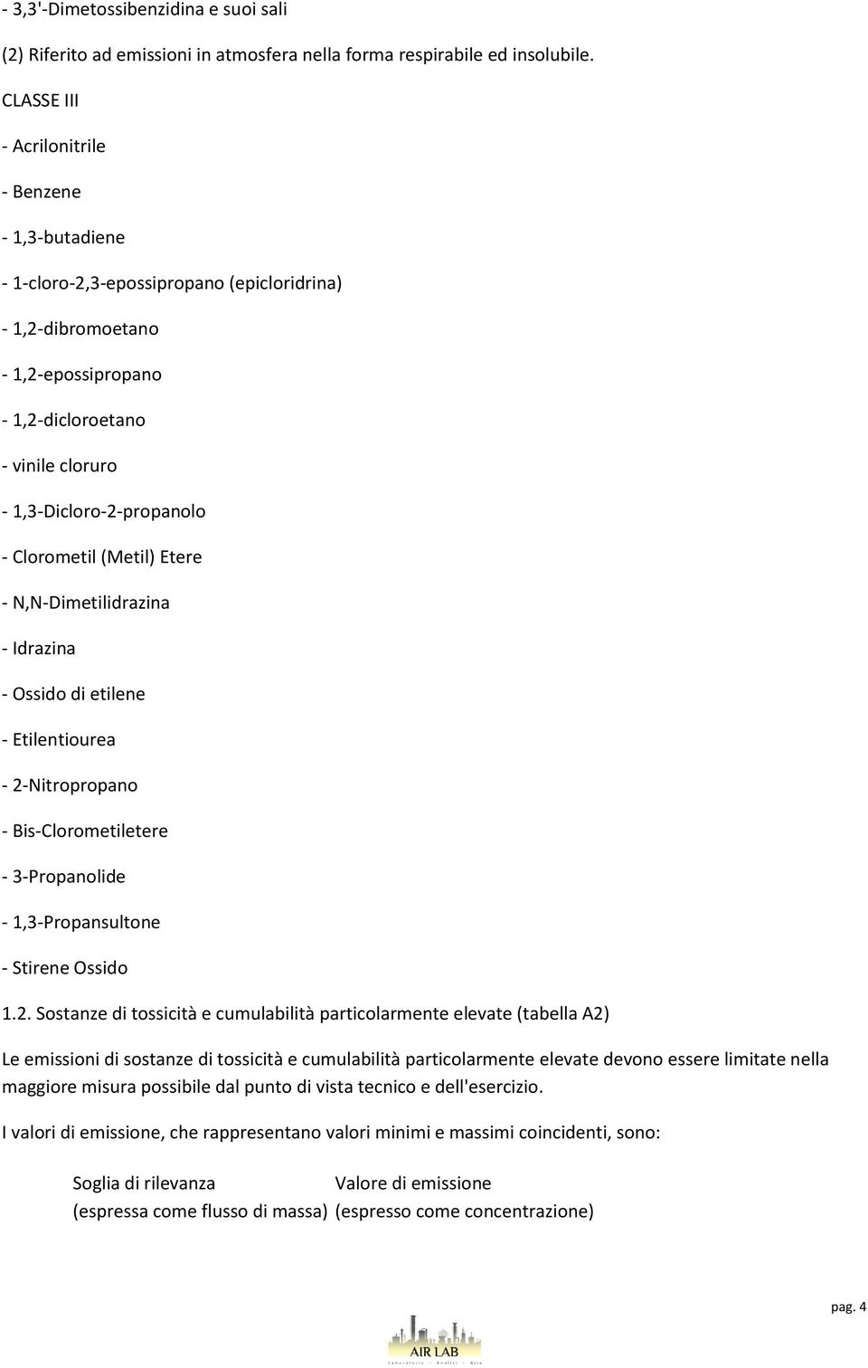 Clorometil (Metil) Etere - N,N-Dimetilidrazina - Idrazina - Ossido di etilene - Etilentiourea - 2-