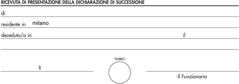 residente in milano deceduto/a