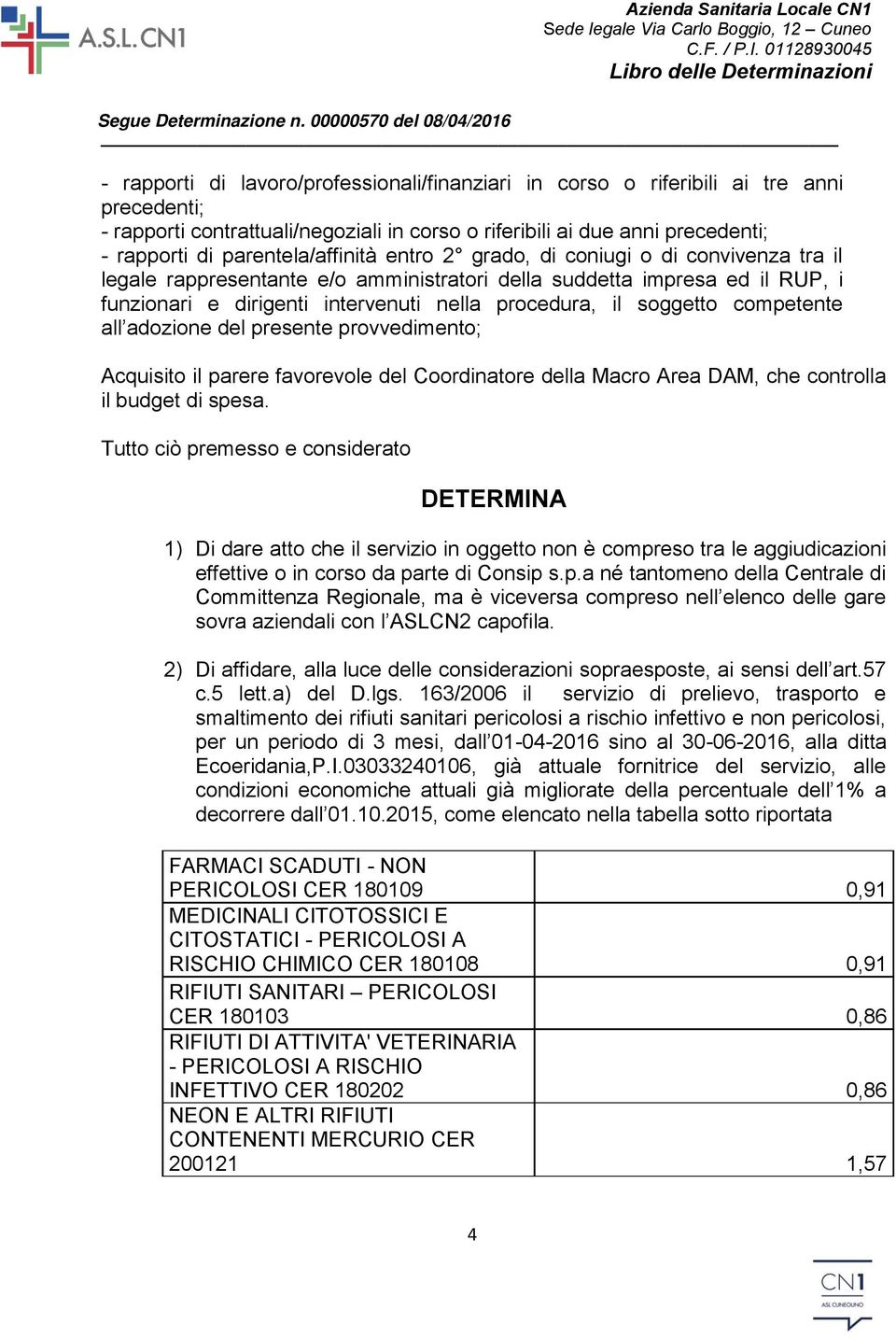 soggetto competente all adozione del presente provvedimento; Acquisito il parere favorevole del Coordinatore della Macro Area DAM, che controlla il budget di spesa.