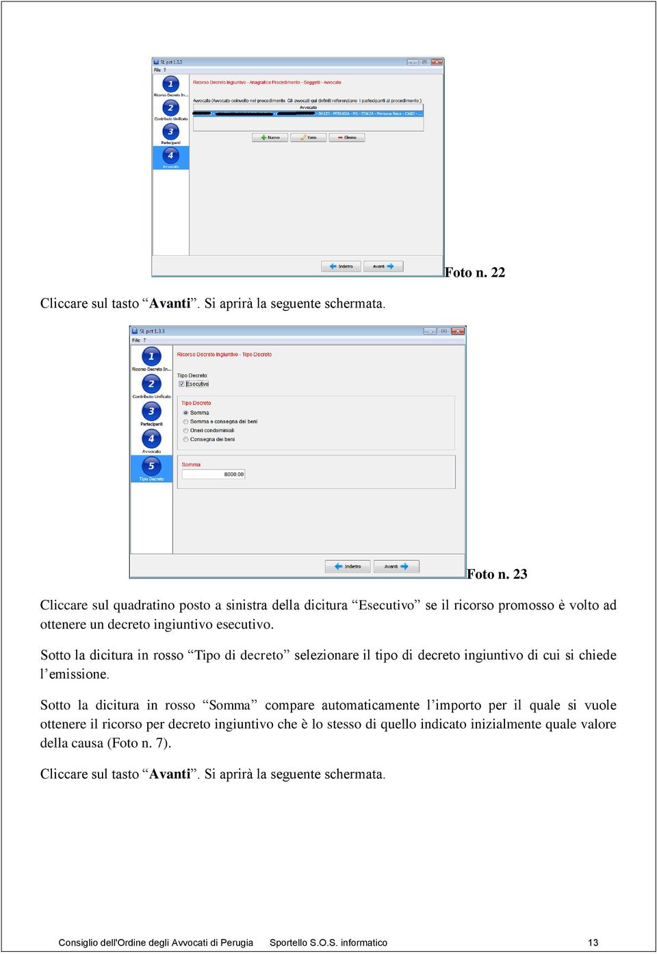 Sotto la dicitura in rosso Tipo di decreto selezionare il tipo di decreto ingiuntivo di cui si chiede l emissione.