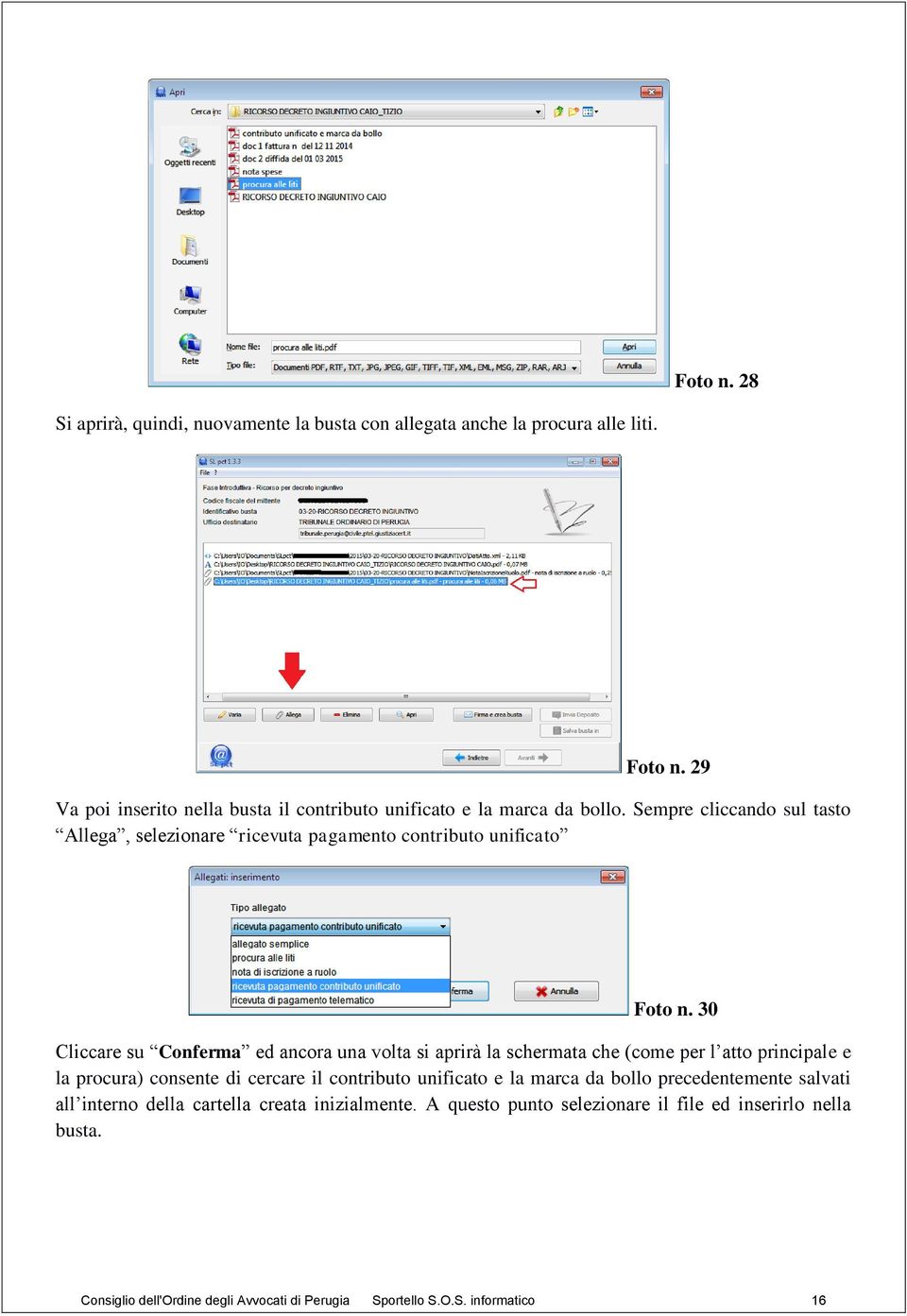 Sempre cliccando sul tasto Allega, selezionare ricevuta pagamento contributo unificato Foto n.