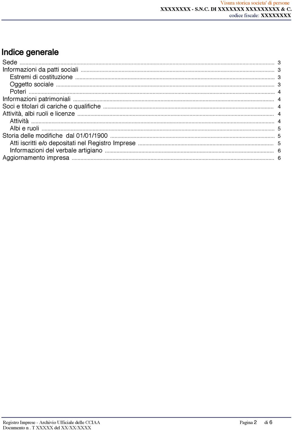 .. 4 Soci e titolari di cariche o qualifiche... 4 Attività, albi ruoli e licenze... 4 Attività... 4 Albi e ruoli.