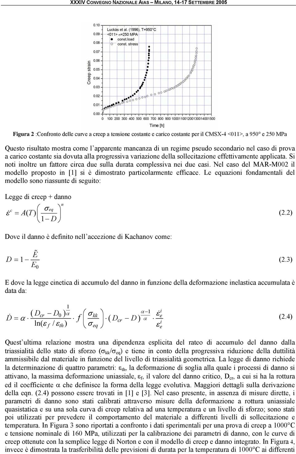 Nel caso del MAR-M002 il modello proposto in [1] si è dimostrato particolarmente efficace.