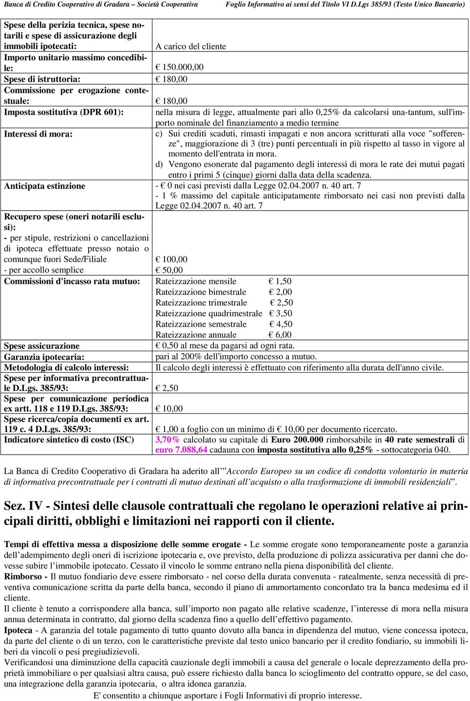 sull'importo nominale del finanziamento a medio termine c) Sui crediti scaduti, rimasti impagati e non ancora scritturati alla voce "sofferenze", maggiorazione di 3 (tre) punti percentuali in più