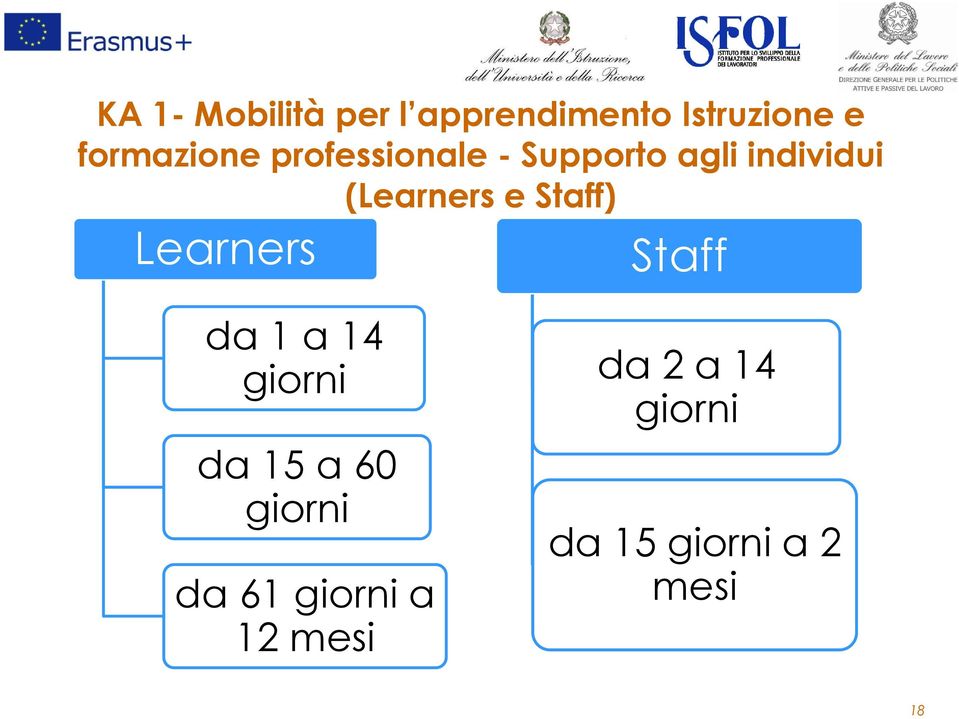 (Learners e Staff) Learners Staff da 1 a 14 giorni da 15