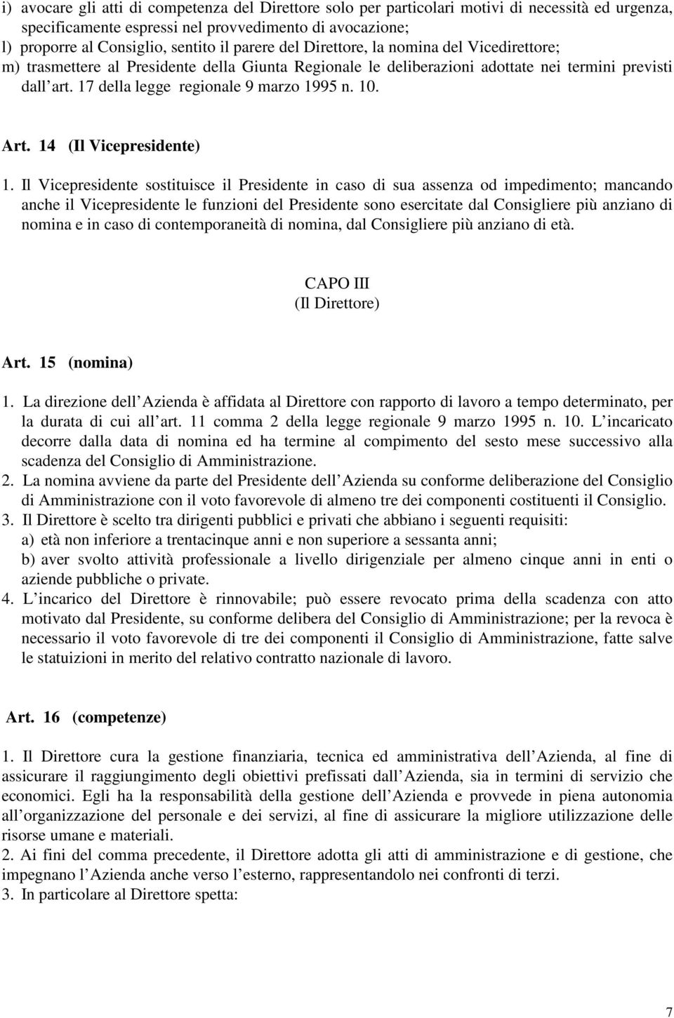 10. Art. 14 (Il Vicepresidente) 1.