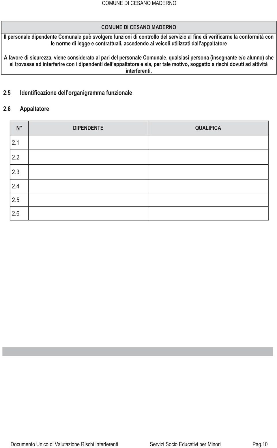 alunno) che si trovasse ad interferire con i dipendenti dell appaltatore e sia, per tale motivo, soggetto a rischi dovuti ad attività interferenti. 2.