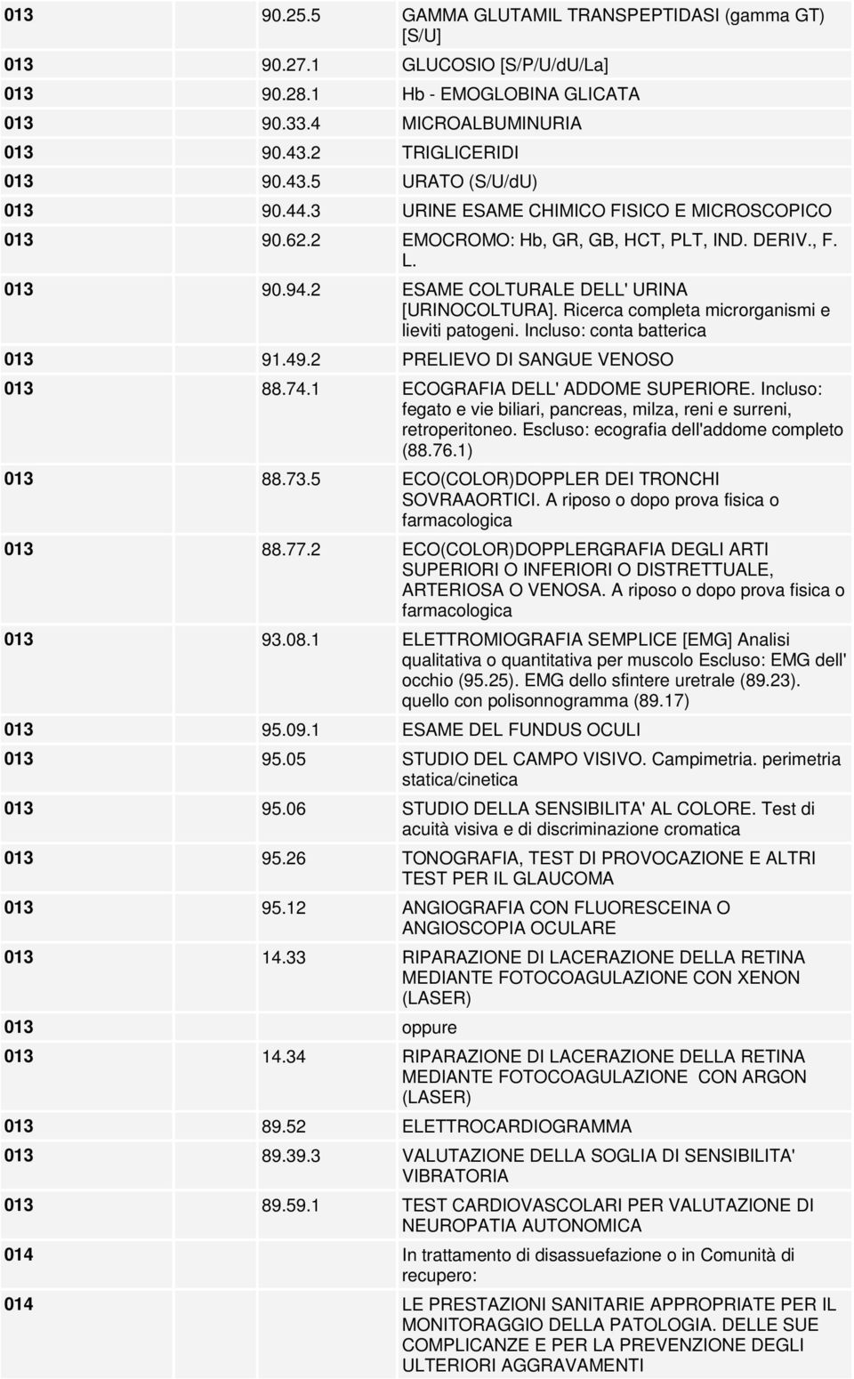 Ricerca completa microrganismi e lieviti patogeni. Incluso: conta batterica 013 91.49.2 PRELIEVO DI SANGUE VENOSO 013 88.74.1 ECOGRAFIA DELL' ADDOME SUPERIORE.