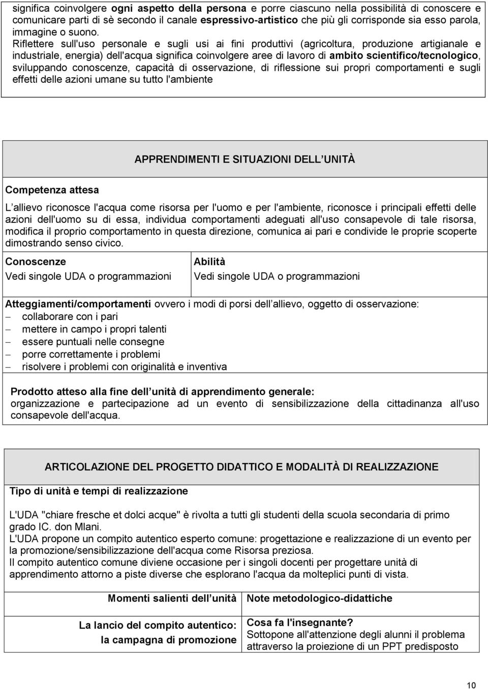 Riflettere sull'uso personale e sugli usi ai fini produttivi (agricoltura, produzione artigianale e industriale, energia) dell'acqua significa coinvolgere aree di lavoro di ambito