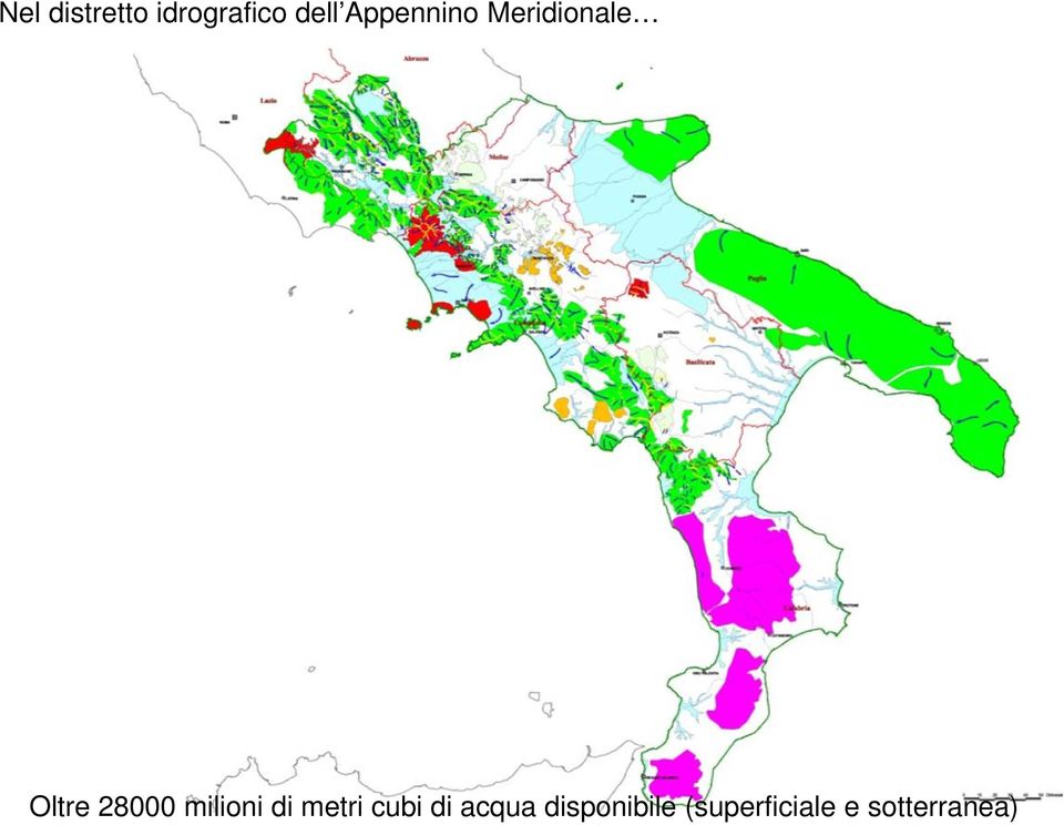 milioni di metri cubi di acqua