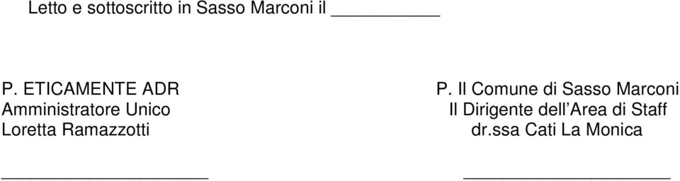 Il Comune di Sasso Marconi Amministratore