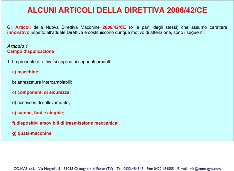 d'applicazione 1.