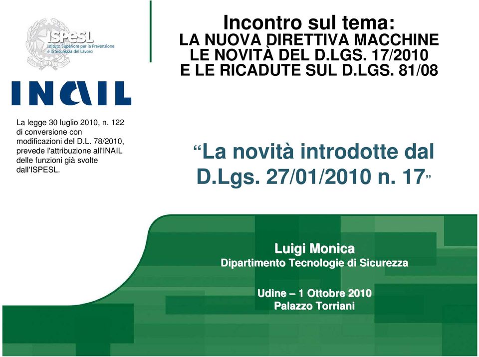 122 di conversione con modificazioni del D.L.